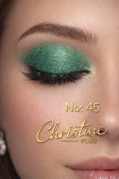 Christine Plus Toz Yapıda İnce Işıltılı Göz Farı – Koyu Yeşil No:45 (Eyeshadow)