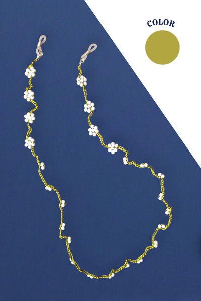 nftart.design اليدوية مطرز زهرة النظارات حبل حزام