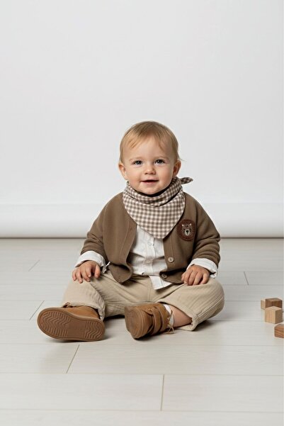 Minigimin Cicileri Süzüne Aslan Nakışlı Triko Hırka 4'lü Erkek Bebek Takım - ...