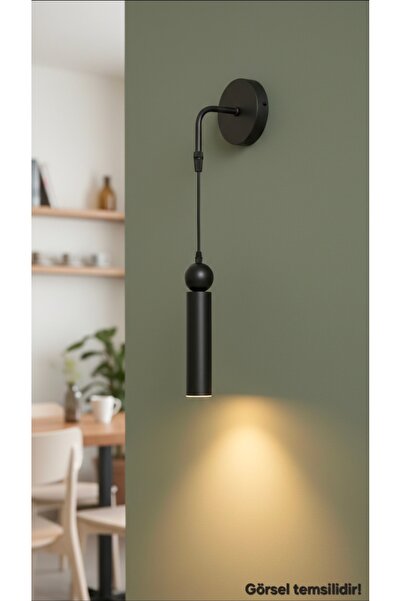 Bozyaka Aydınlatma Sparg Tekli Dekoratif Mat Siyah Duvar Aplik (GÜNIŞIĞI LED ...