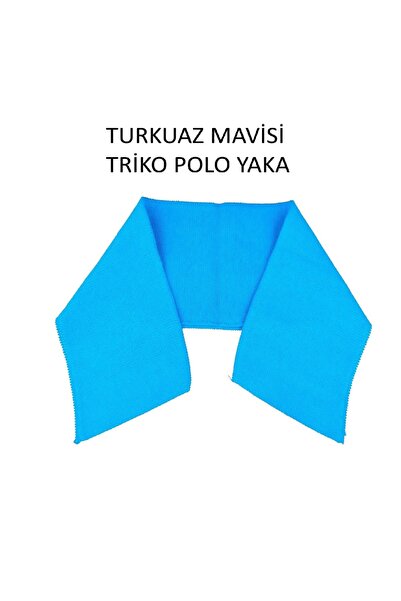 U5 FASHION Yaka Ribanası Pamuklu Triko Polo Yaka Turkuaz Mavisi En 40 Cm 42 C...