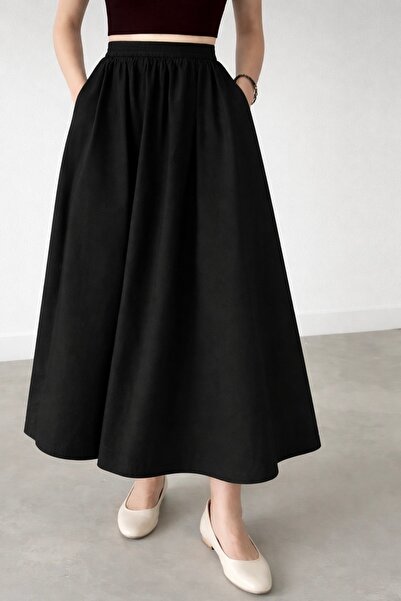 Kahra Collection Double Skirt with Elastic Waist and Pockets