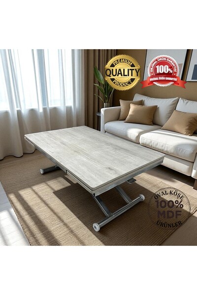 SEHPAM AKILLI Yan Baştan Açılır Akıllı Yemek Masası Oval Mdf Tabla Alt Mekani...