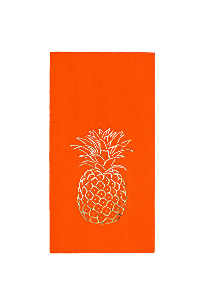 Story 40X40 cm Gold Foil Pineapple Patterned 16-Piece 1/8 Fold Orange Colored...