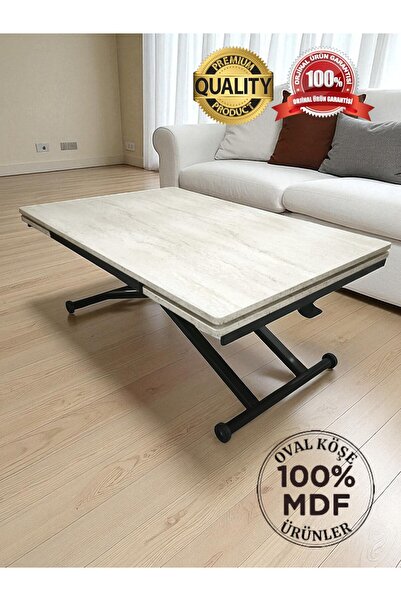 SEHPAM AKILLI Yan Baştan Açılır Akıllı Yemek Masası Oval Mdf Tabla Alt Mekani...