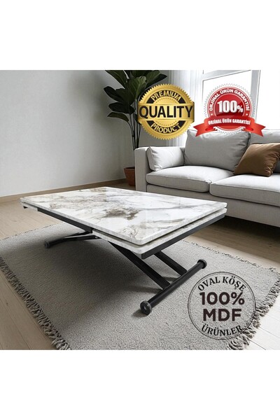 SEHPAM AKILLI Yan Baştan Açılır Akıllı Yemek Masası Oval Mdf Tabla Alt Mekani...