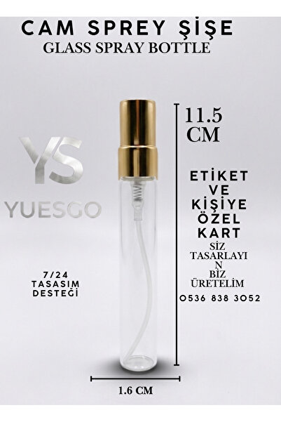 Yuesgo 10 ml Cam 10 Adet Parfüm Şişesi Boş Nişan Nikah Söz Hediyelik Mini Kol...