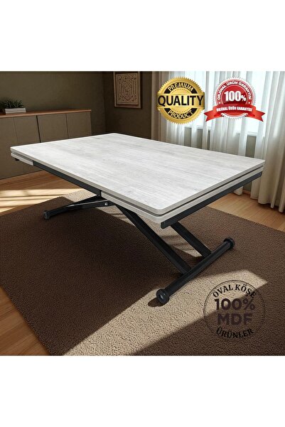 SEHPAM AKILLI Yan Baştan Açılır Akıllı Yemek Masası Oval Mdf Tabla Alt Mekani...