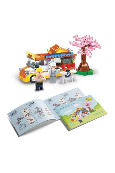 Ogi Mogi Toys مجموعة مكعبات بناء مطعم أوجي موغي المتنقل مع شخصيات، 310 قطعة، متوافقة