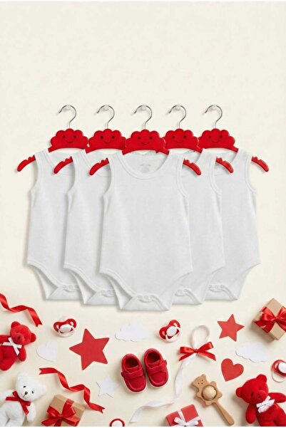 Fuar Baby 5-Pack 100% Cotton Unisex Strappy Baby Bodysuit - White Snap Fasten...