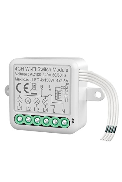 Choice 4 Gang-WIFI WHITE Tuya WiFi Smart Switch Module Electrical Switching B...