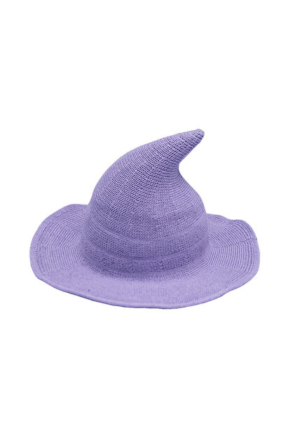 Choice Purple Halloween Witch Hat Long Point Hat Knitted Cap for Women Hallow...