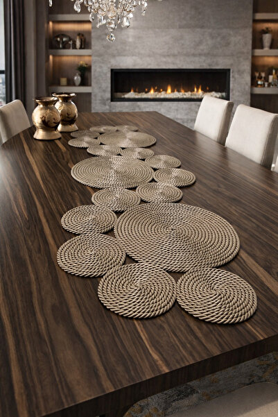 Naspar Κάλυμμα τραπεζιού σαλονιού Dark Mink Runner / Τραπέζι / Σαλόνι (105X34)