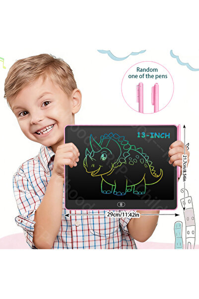 Choice لوح رسم إلكتروني LCD مقاس 13 بوصة باللون الوردي، لوحة كتابة للأطفال، ل...