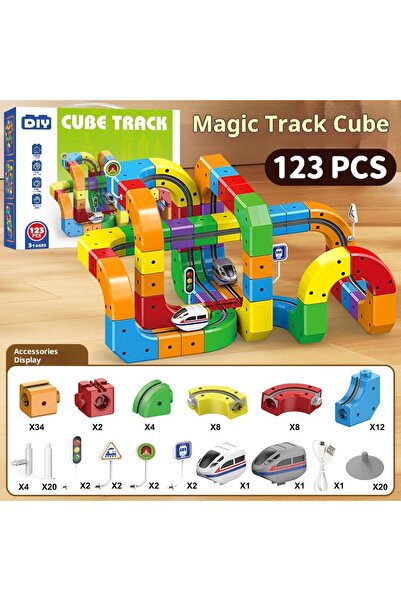 Choice مجموعة مسار مغناطيسي كهربائي فاخرة مكونة من 118 قطعة لسيارتين مع مركبا...