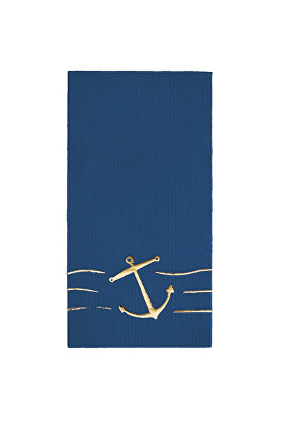 Story مناديل ورقية ملونة باللون الأزرق الداكن مقاس 40 × 40 سم، مزينة بنقشة أك...