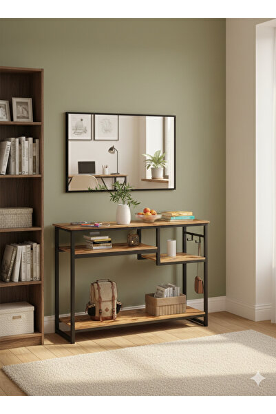 EXPERT Console Table with Power Outlet - Sofa/Entryway Table with Storage Shelf