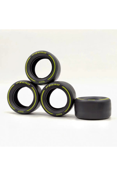 Choice 4 إطارات صفراء مطبوعة لسيارات الفورمولا 1، مقاس 4410 (81.6 × 44 مم)، م...