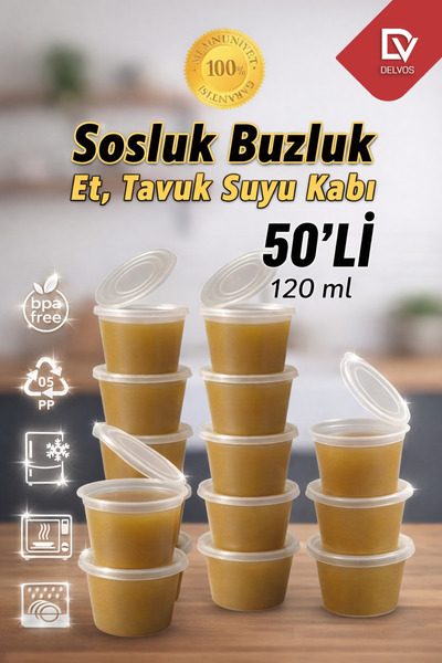 EMORFOHOME 50 Adet Sızdırmaz 120 ml Mini Saklama Kabı Sosluk Buzluk Kabı, Et ...