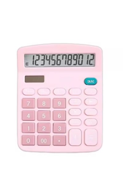 Choice آلة حاسبة وردية اللون، تعمل بالطاقة الشمسية والبطارية، مزودة بـ 12 رقم...