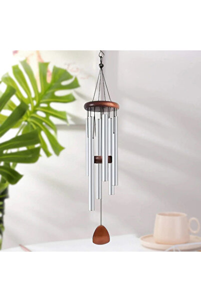 Choice أجراس رياح كلاسيكية فضية اللون مصنوعة من أنابيب ألومنيوم بطول 26 بوصة ...