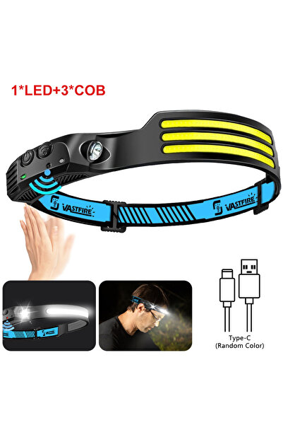 Choice مصباح أمامي مزود ببطارية مدمجة، 3 مصابيح LED بتقنية COB، يعمل بتقنية ا...