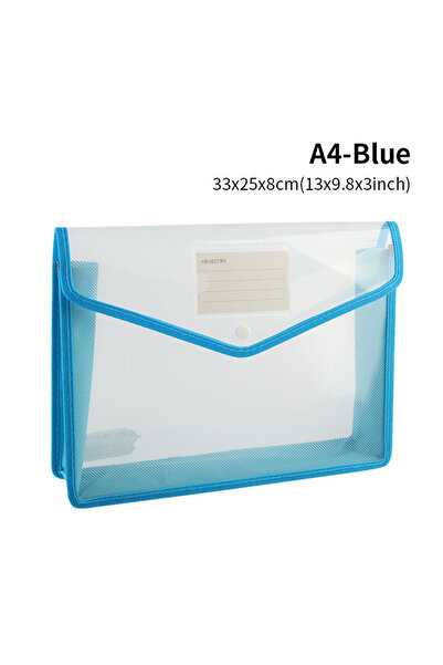 Choice Blue Large Capacity Waterproof File Transparent A4 Folder Press Button...