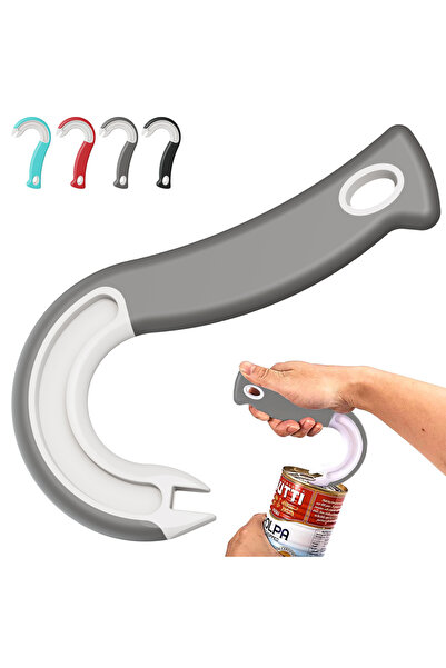 Choice grey New Design Easy-Grip Hook Can Opener - Durable Plastic, Perfect f...