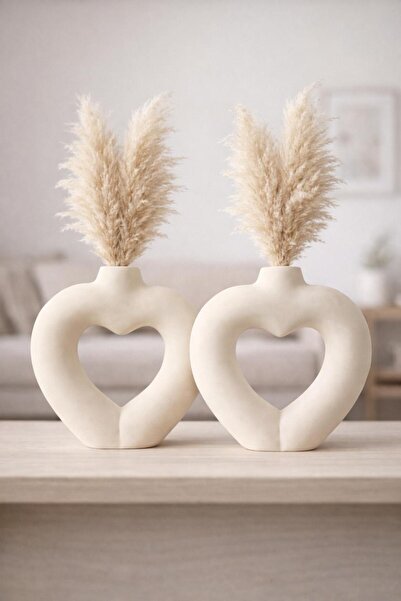 Minima Art Studio Kalp 2’li Bohem 16 cm Vazo Pinterest Pampas Vazosu Dekorati...
