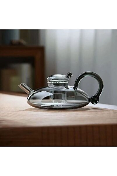 Choice Grey Creative Rat Tail Glass Tea Pot 700ml Heat-resistant Glass Pot wi...