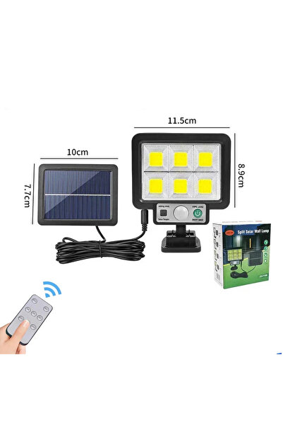 Choice مصباح جداري شمسي مقسم JX-F72 72COB LED بثلاثة أوضاع إضاءة، مقاوم للماء...