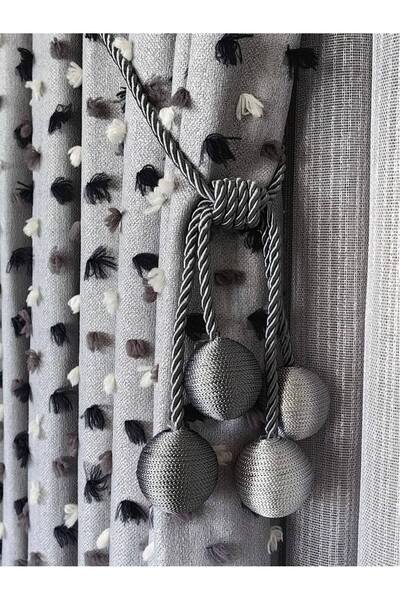 Store Brillanthome renkli puantiyeli çocuk odası fon perde takımı