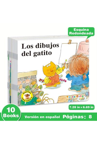 Choice 976-502C مجموعة من 10 كتب قصصية إسبانية للتنوير الفكري وتعلم المعرفة ا...