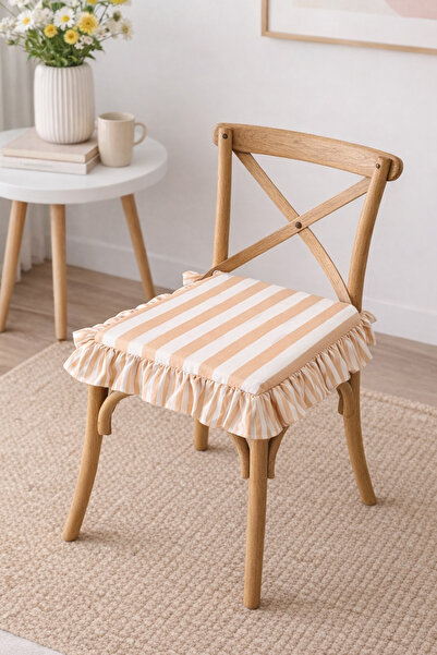 RİTMOHOME Μαξιλάρι καρέκλας Σαλονιού με Ρίγες και Φρου-Φρου, Vintage, Θάλασσα...