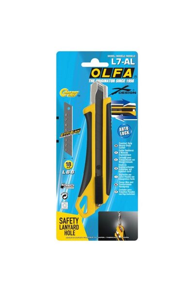 Olfa Cuțit 18 mm, blocare rotativă, prindere confortabilă x-Design, L-7/LBB,