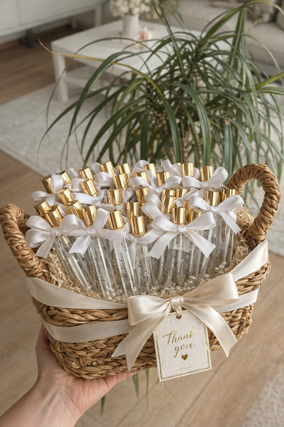 Likie Design Fiyonk Detaylı Fısfıslı Sprey Şişe İncili Kolonya 10ml -Nişan,Ni...