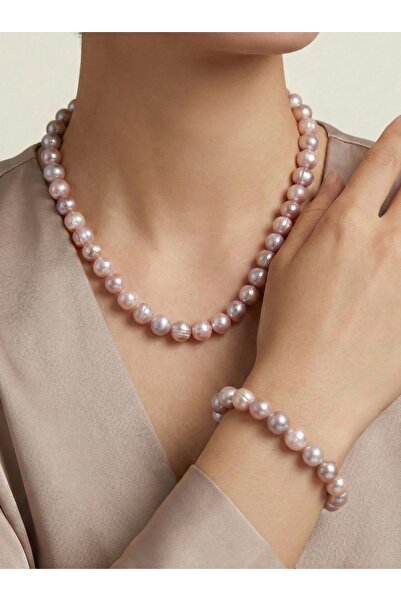 Zokak Gerçek 925 Ayar Gümüş Sertifikalı İncili Kolye ve Bileklik Set - Doğal ...