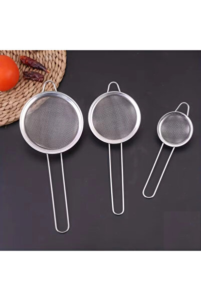 MyBru Paslanmaz Çelik Pratik 3'lü Çay Süzgeci 6 7 8 Cm