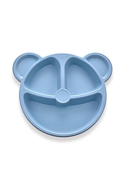 Genel Markalar Mavi Ayıcık Şekilli Mama Yemek 3 Bölmeli Eğlenceli Çocuk Bebek...