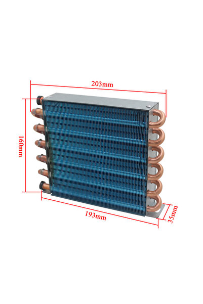 Choice 193x203 مكثف صغير الحجم، ثلاجة وفريزر، تبريد مائي، زعانف ألومنيوم وحوض...