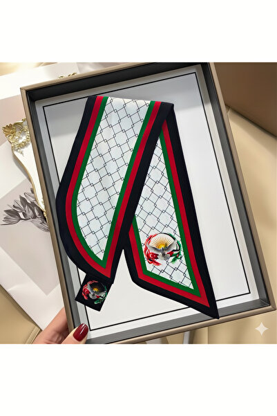 nurfemina Filistin Özgürlük ve Barış Temalı İpeksi Zarif Kravat Fular | "Pale...