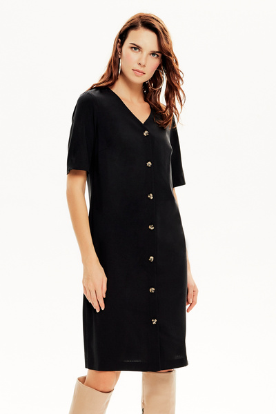 Naramaxx V Yaka Düğmeli Elbise