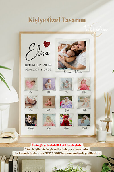 tablodea Pinterest Fotoğraflı Bebek 1 Yaş Anı Tablosu TD Kişiye Özel Tasarım ...