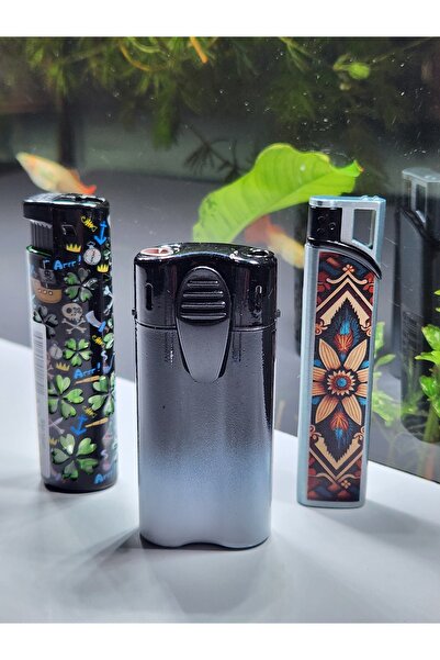 DoğanÇakmak Çakmak ( 3 lü set 1 ışıklı 1 metal rüzgar 1 çift yanar rüzgar mum...