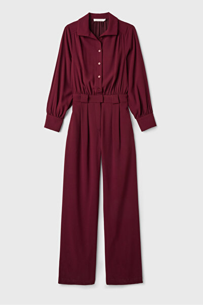 Naramaxx Uzun Kollu Bordo Tulum