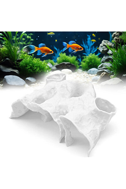 Choice كهف نفق من الحصى الأبيض لتزيين أحواض السمك، بتصميم منحني طبيعي، مخبأ ل...