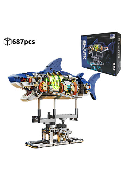 Choice لعبة تعليمية إبداعية من نوع STEM، سمكة قرش ميكانيكية، حيوان بحري، لعبة...