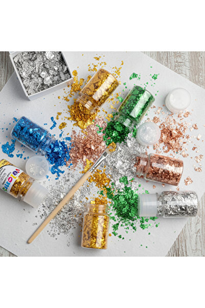 pastazu Altın Gümüş Yaprak Varak 2 li Epoksi Varak Süsleme Varak imitasyon Va...