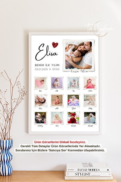 tablodea Pinterest Fotoğraflı Bebek 1 Yaş Anı Tablosu TD Kişiye Özel Tasarım ...