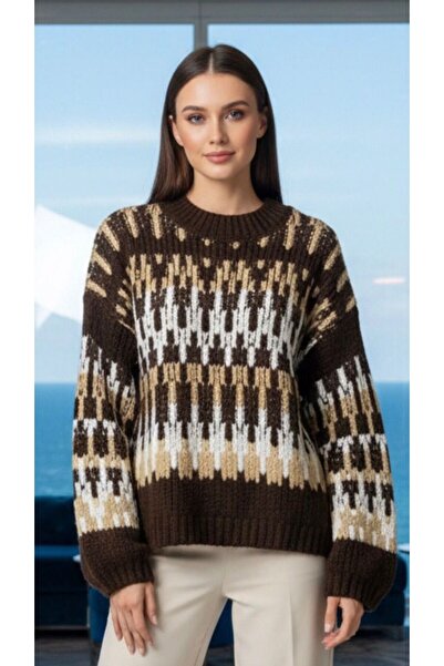 Butik سترة تريكو نوردك ديزين ناعمة الملمس مبطن بالصوف